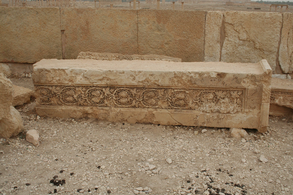 Palmyra - Temple of the Standards scrolling vine rinceau