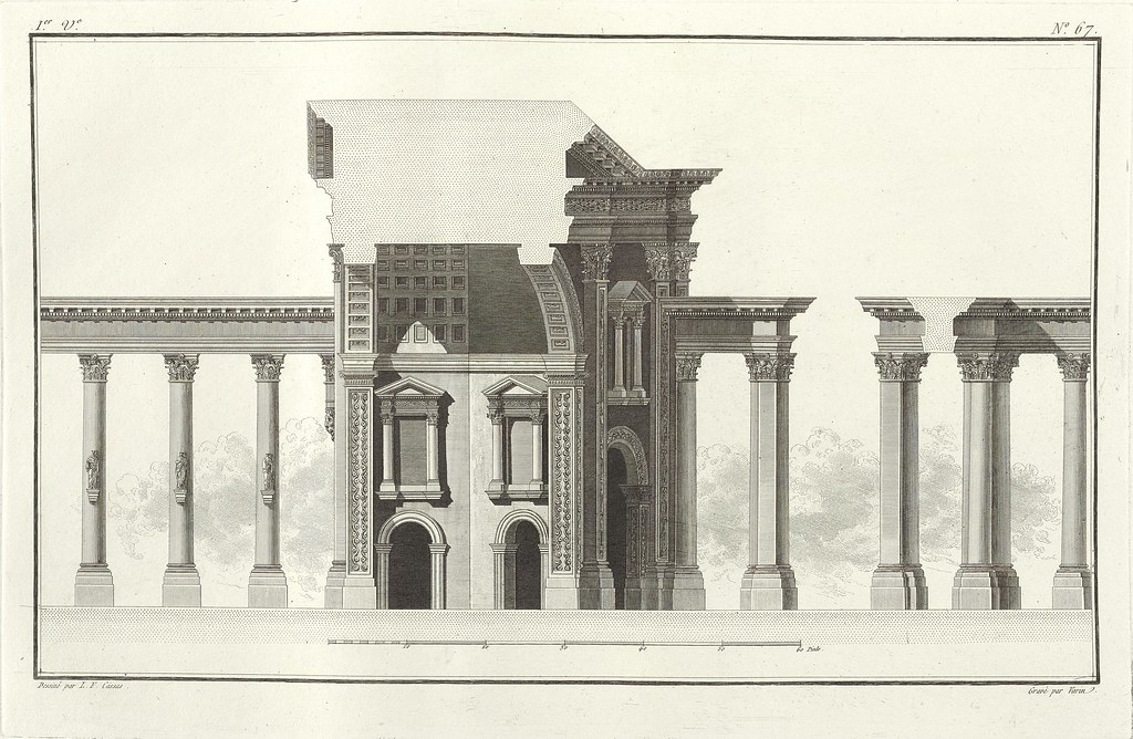 Monumental Arch, reconstruction and cross section