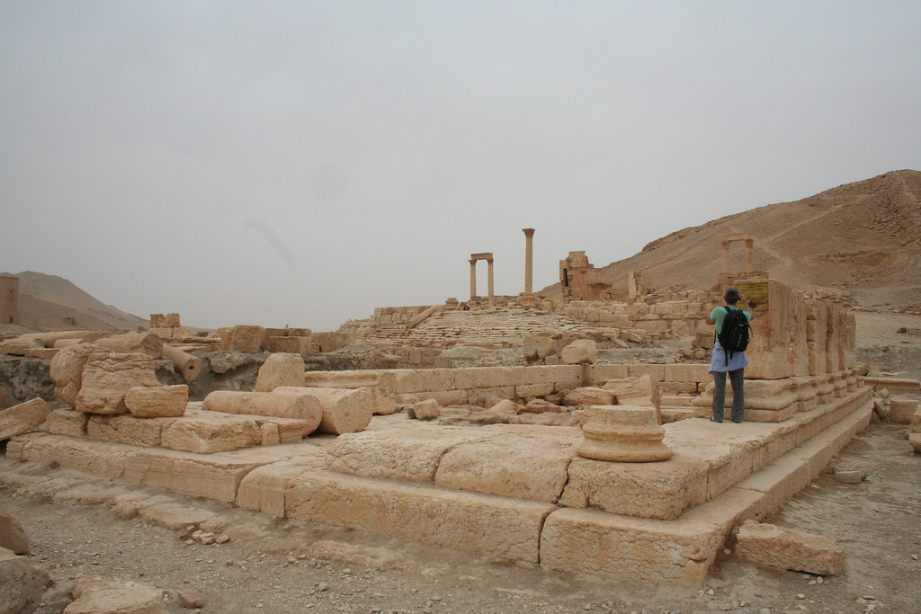 Palmyra - Temple of Allat podium and Temple of the Standards behind