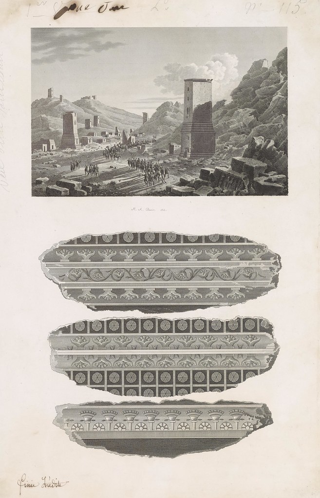 Valley of the Tombs (top), detail of decorative patterns (bottom)